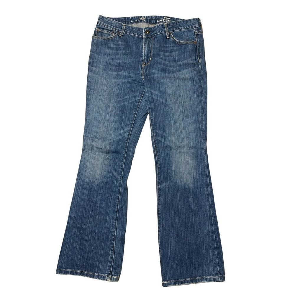 Levi's Eco Green Bootcut Jeans Blue Denim Stretch Whiskered Womens size 12/31